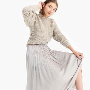 Gray Maxi A-Line Skirt with Pleats